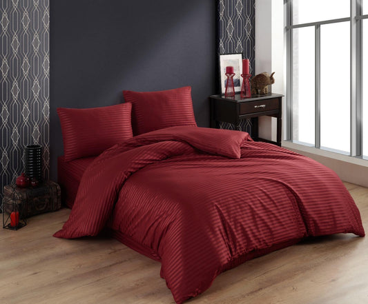 Çift Kişilik Pamuk Saten Kırmızı Nevresim Takımı - Yorgan Atölyesi