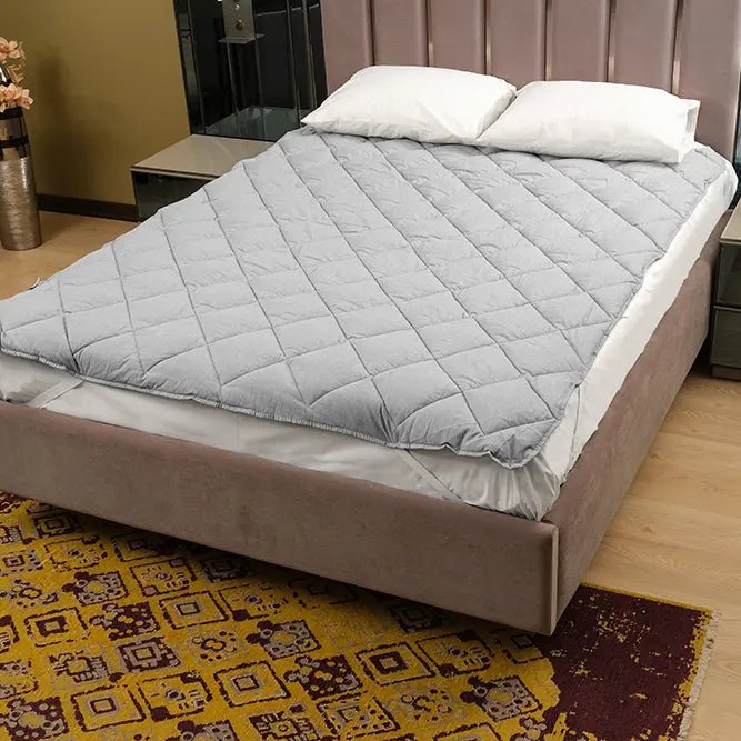 Tek Kişilik Gri Yatak Pedi (Alez) - Yorgan Atölyesi