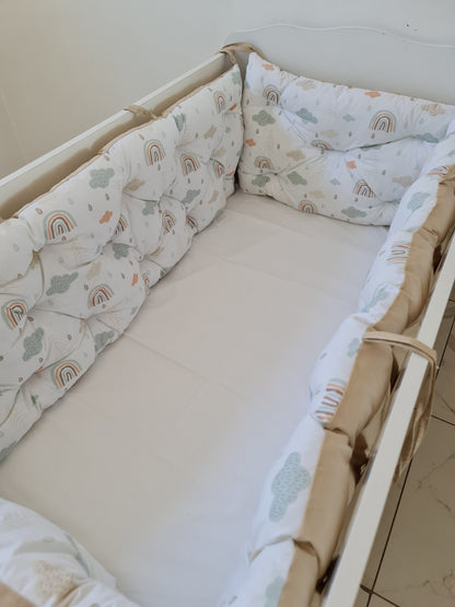 Bebek Beşik Kenar Koruma Takımı %100 Pamuk Kumaş - Yorgan Atölyesi