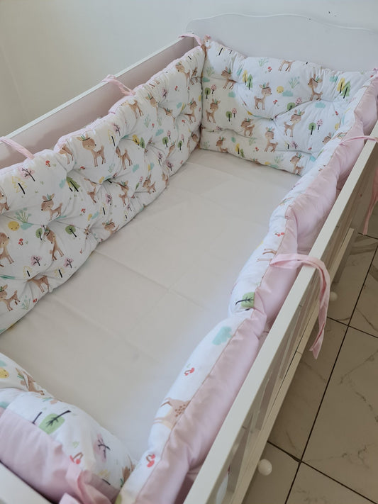Bebek Beşik Kenar Koruma Takımı Ceylan %100 Pamuk Kumaş - Yorgan Atölyesi