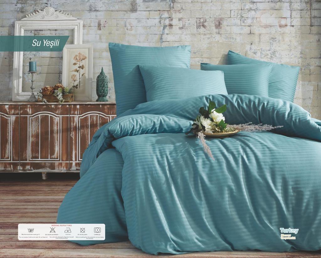 Çift Kişilik %100 Pamuk Saten Nevresim Takımı - 4 Parça Yumuşak ve Nefes Alabilir Nevresim, Çarşaf ve Yastık Kılıfı Seti - Yorgan Atölyesi