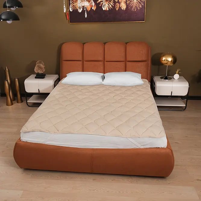 Çift Kişilik Bej Alez ve 2 Yastık - Yorgan Atölyesi