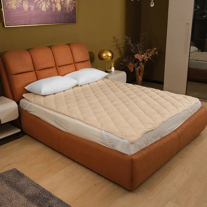 Çift Kişilik Bej Yatak Pedi (Alez) - Yorgan Atölyesi