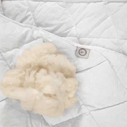 Çift Kişilik Beyaz Doğal Kuzu Yünü Yorgan - Yorgan Atölyesi