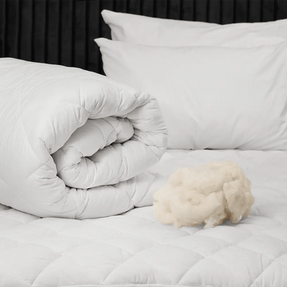 Çift Kişilik Beyaz Yün Yorgan ve 2 Adet Yün Yastık - Yorgan Atölyesi