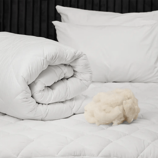 Çift Kişilik Beyaz Yün Yorgan ve 2 Adet Yün Yastık - Yorgan Atölyesi