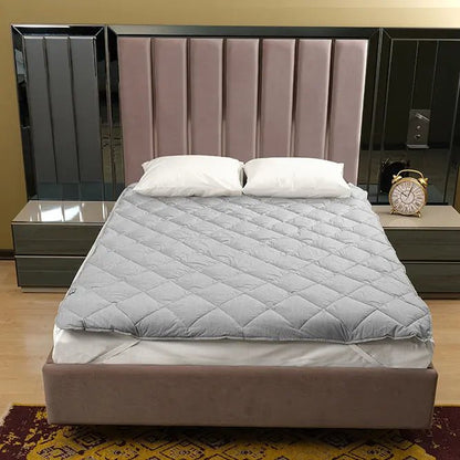 Çift Kişilik Gri Alez ve 2 Yastık - Yorgan Atölyesi