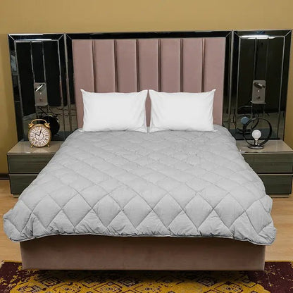 Çift Kişilik Gri Yün Yorgan ve 2 Adet Yün Yastık - Yorgan Atölyesi