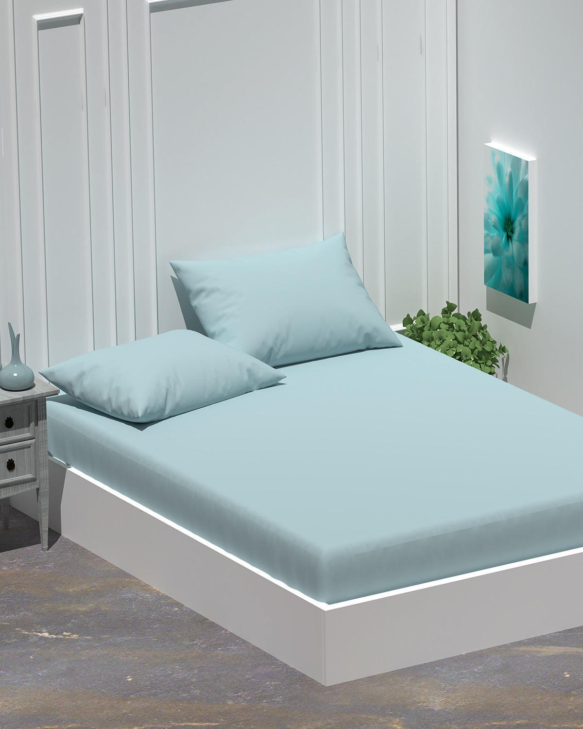 Çift Kişilik Mint Lastikli Çarşaf ve Yastık Kılıfı Takımı - Yorgan Atölyesi