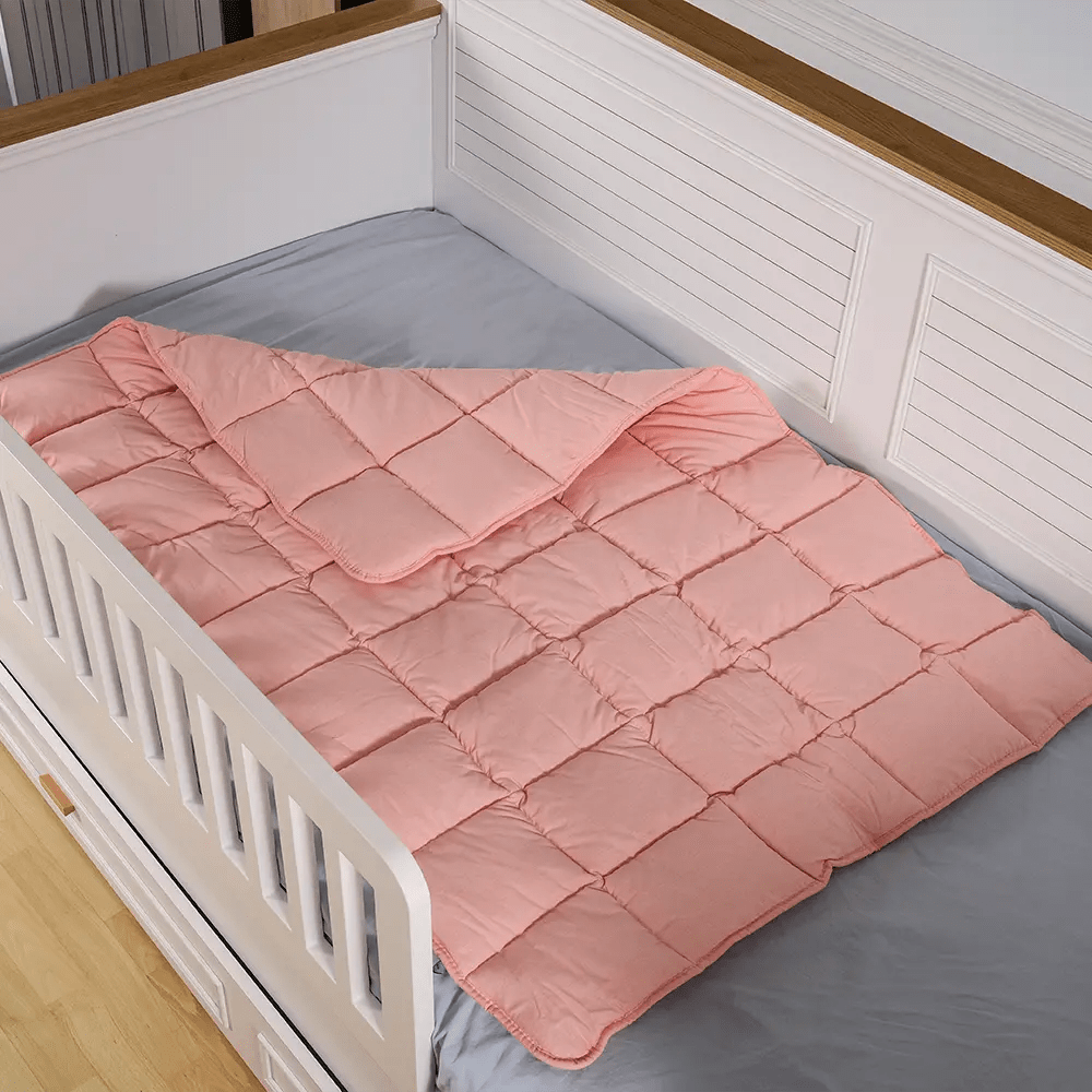 Organik Yün Bebek Yorganı Pudra - Yorgan Atölyesi