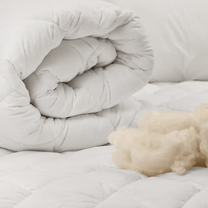 Tek Kişilik Beyaz Yün Yorgan ve 1 Adet Yün Yastık - Yorgan Atölyesi
