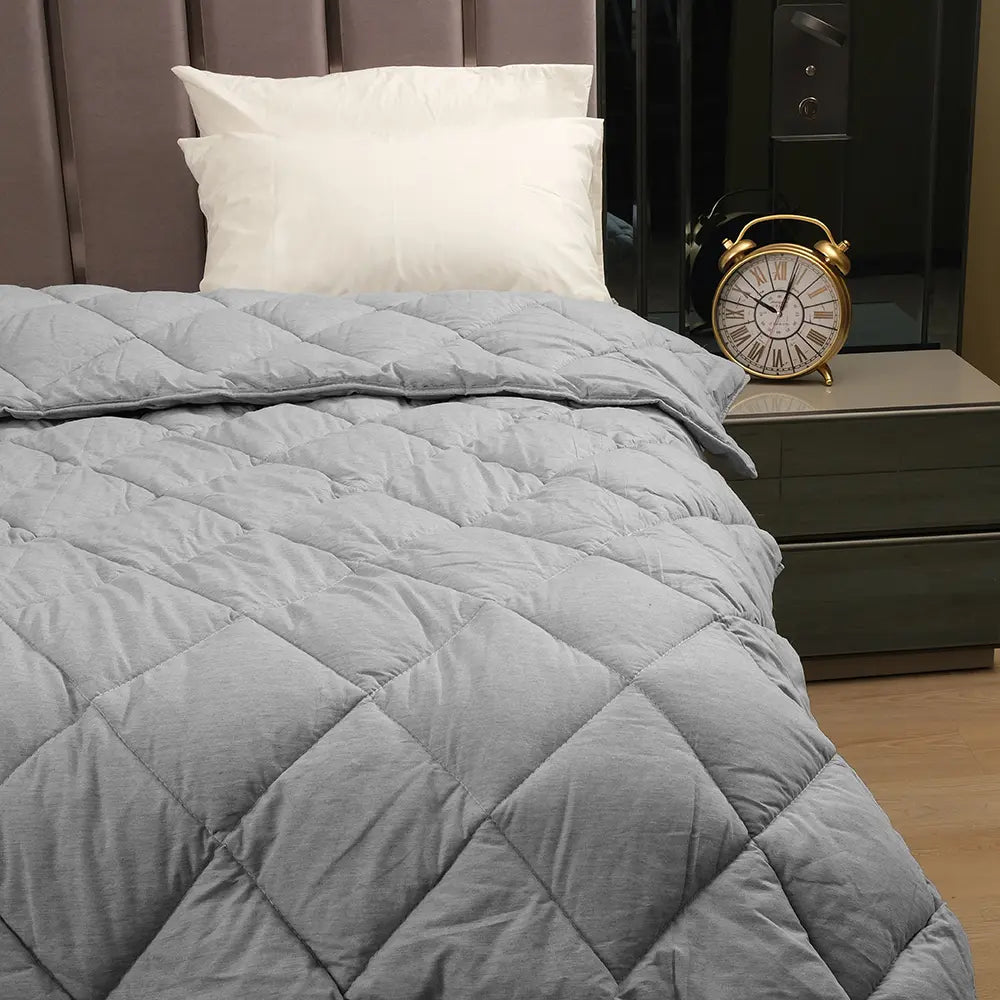 Tek Kişilik Gri Yün Yorgan ve 1 Adet Yün Yastık - Yorgan Atölyesi