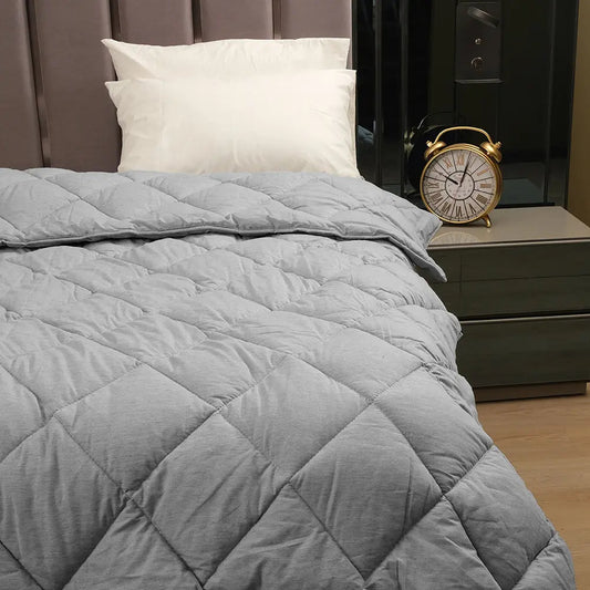 Tek Kişilik Gri Yün Yorgan ve 1 Adet Yün Yastık - Yorgan Atölyesi