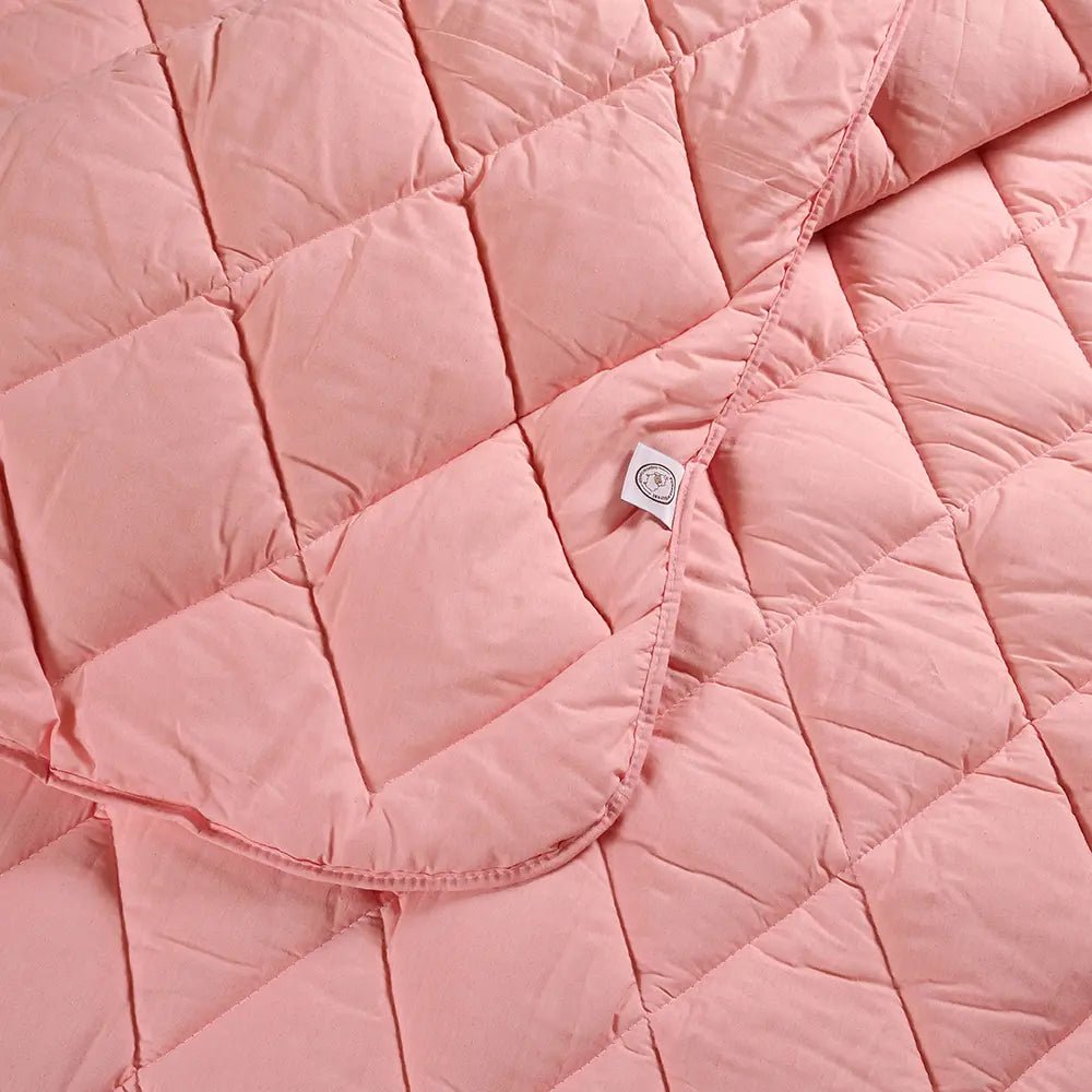 Tek Kişilik Pudra Doğal Kuzu Yünü Yorgan - Yorgan Atölyesi