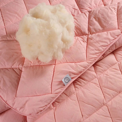 Tek Kişilik Pudra Yün Yorgan ve 1 Adet Yün Yastık - Yorgan Atölyesi